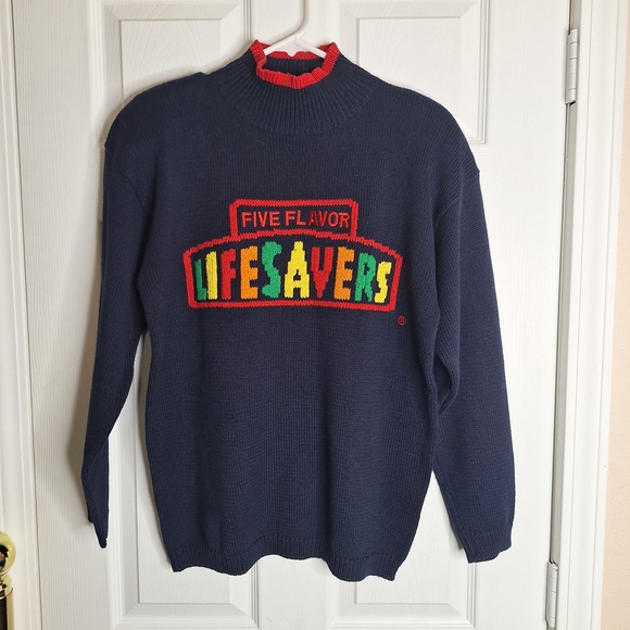Vintage Eagles Eye Lifesavers Navy Sweater Suze Medium